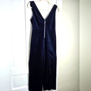 Urban Outfitters | BDG Navy Blue Corduroy Zip-Front Sleeveless Jumpsuit Womens S